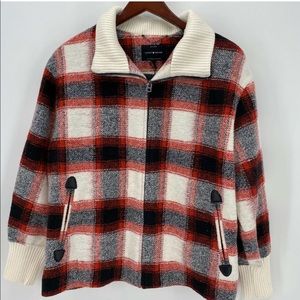 Lucky brand buffalo check red coat